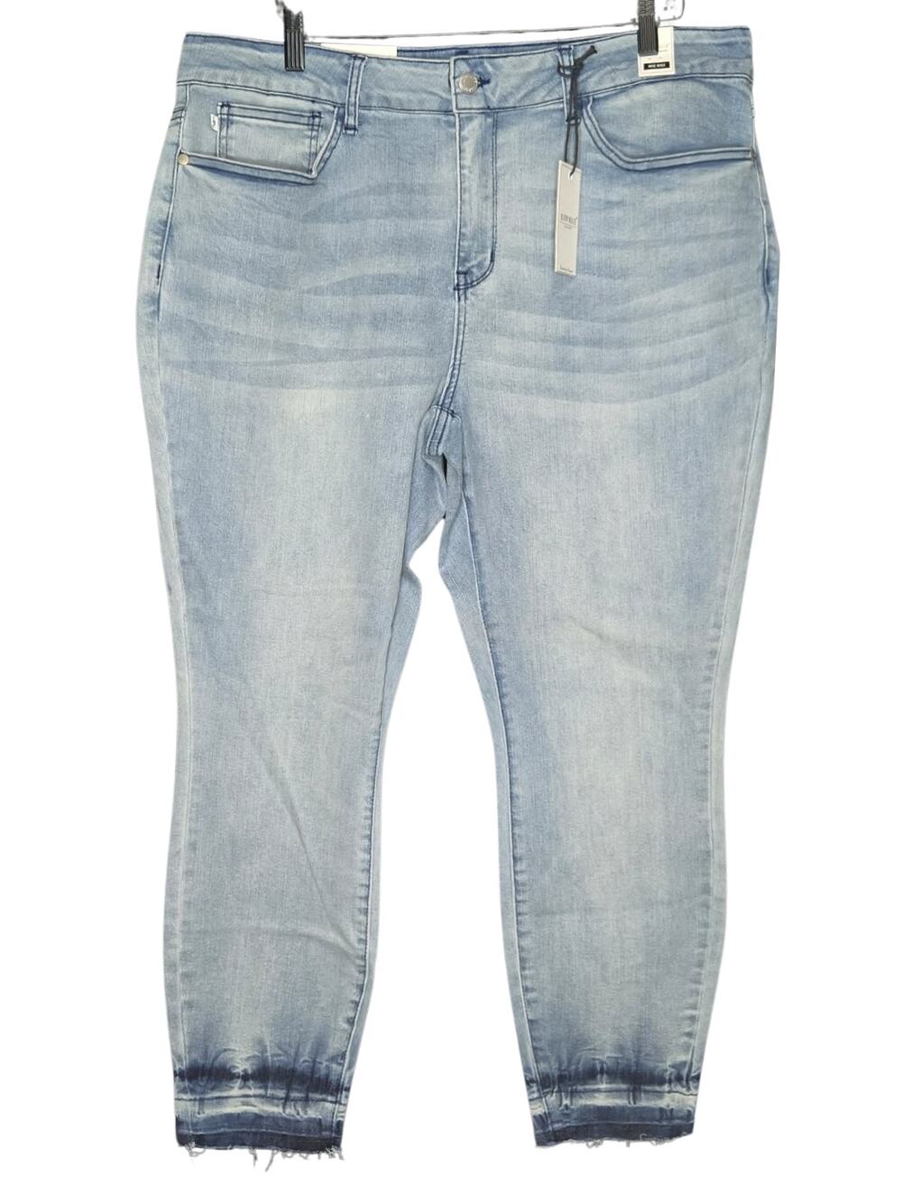 Judy Blue Colby Mid Rise Tie Dye Released Hem Ankle Skinny Jean Size 20W NWT Raw